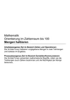 Vorschau - Arbeitsblätter - Mengen halbieren (Zahlenraum bis 100) - Seite 1