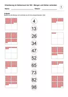 Vorschau - Arbeitsblätter - Zahlen und Mengen erfassen und verbinden (Zahlenraum bis 100) - Seite 2