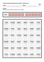 Vorschau - Arbeitsblätter - Zahlen lesen (Zahlenraum bis 1000) - Deckblatt