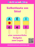 Vorschau - Arbeitsblätter - Selbstlaute am Stiel - Deckblatt