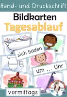 Vorschau - Poster - Tagesablauf & Uhrzeit Bildkarten / Flashcards - Deckblatt
