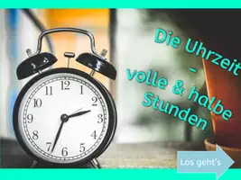 Vorschau - Interaktives Material - Die Uhrzeit - halbe Stunden interaktive PDF - Deckblatt