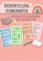 Vorschau - Arbeitsblätter - Buchvorstellung: Feedbackkarten kriteriengeleitet - Deckblatt