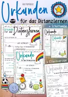Vorschau - Arbeitsblätter - Urkunde Distanzlernen / Homeschooling - Schüler & Eltern - Deckblatt