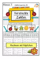 Vorschau - Arbeitsblätter - Versteckte Zahlen- Klasse 1 (ZR bis 20) - Deckblatt