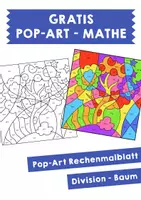 Vorschau - Arbeitsblätter - GRATIS Pop-Art Mathe - Division-Baum - Deckblatt