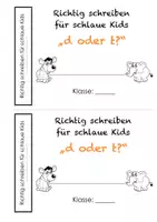 Vorschau - Arbeitsblätter - Miniheftchen "d oder t" (Auslaut) - Seite 1