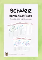 Vorschau - Arbeitsblätter - Schweiz - Berge und Pässe Arbeitsblätter - Deckblatt