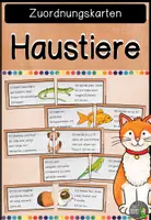 Vorschau - Stationenlernen - Haustiere - kurze Texte zuordnen - Deckblatt