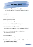 Vorschau - Arbeitsblätter - Nachrichten besprechen zur Steigerung der Medienkompetenz - Deckblatt