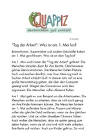 Vorschau - Text - Was ist der "Tag der Arbeit"? - Deckblatt