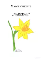 Vorschau - Mal- und Bastelvorlagen - Malgeschichte / rhythmisches Zeichnen „NARZISSE“ (Übersicht im Hochformat; inkl. VIDEO) - Deckblatt