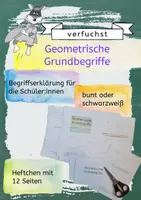 Vorschau - Arbeitsblätter - Heft Geometrische Grundbegriffe - eine Zusammenfassung - Deckblatt