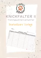 Vorschau - Arbeitsblätter - Knickfalter 2 für Trainingswörter /Lernwörter - Deutsch GS 2 - Deckblatt