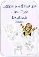 Vorschau - Arbeitsblätter - Bundle: Interaktive Leseübungen zum Thema Zoo & Lesen und Malen zum Thema Zoo - Seite 2