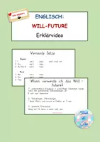 Vorschau - Arbeitsblätter - Erklärvideo/Explainer video: Will-future + Arbeitsblatt (worksheet) + Lösung (solution) Homeschooling - Deckblatt