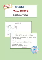 Vorschau - Arbeitsblätter - Materialpaket: Explainer video: Will future + Going to-future + Worksheet + Solution Homeschooling (Language: English) - Deckblatt