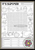 Vorschau - Arbeitsblätter - It's summer! - Word Search (3-fach differenziert) - Deckblatt
