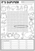 Vorschau - Arbeitsblätter - It's summer! - Word Search (3-fach differenziert) - Seite 1