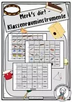 Vorschau - Stationenlernen - Klassenrauminstrumente - Merk's dir! - Deckblatt