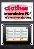 Vorschau - Spiele - interaktive PDF - clothes WORTSCHATZÜBUNG - Deckblatt