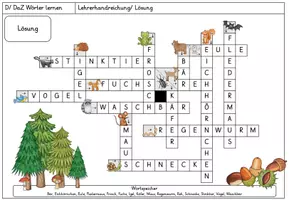 Vorschau - Arbeitsblätter - Kreuzworträtsel Waldtiere - Seite 2