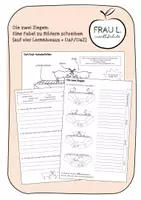Vorschau - Arbeitsblätter - Die zwei Ziegen. Eine Fabel zu Bildern schreiben. Auf vier Lernniveaus. - Deckblatt