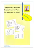 Vorschau - Arbeitsblätter - Malreihen üben und Bilder bemalen - Deckblatt