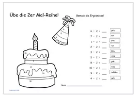 Vorschau - Arbeitsblätter - Malreihen üben und Bilder bemalen - Seite 1