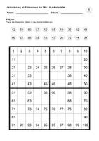 Vorschau - Arbeitsblätter - Hundertertafel 3 (Zahlenraum bis 100) - Deckblatt