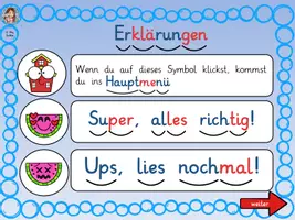 Vorschau - Interaktives Material - interaktive PDF -silbisch Lesen auf Wortebene - Seite 1