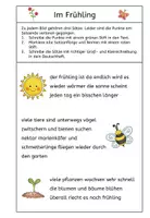 Vorschau - Arbeitsblätter - Satzgrenzen erkennen: Im Frühling - Deckblatt