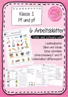 Vorschau - Arbeitsblätter - Buchstabeneinführung Pf und pf - 6 ABs (1. Klasse) - Deckblatt