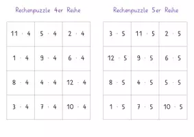 Vorschau - Arbeitsblätter - Einmaleins Rechenpuzzle (zu jeder Reihen) - Seite 2