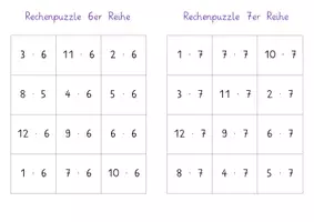 Vorschau - Arbeitsblätter - Einmaleins Rechenpuzzle (zu jeder Reihen) - Seite 3
