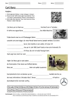 Vorschau - Arbeitsblätter - Arbeitsblatt zum Thema "Carl Benz" + Onlineübung & MP3 + Mindmap + Infografik - Deckblatt