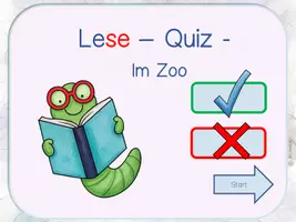 Vorschau - Fördermaterial/Inklusion - Interaktive Leseübung - Im Zoo #Rabattraketen - Seite 1