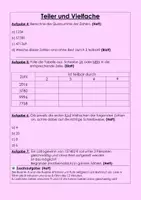 Vorschau - Klassenarbeiten - Klassenarbeit Teiler und Vielfache Lernerfolgskontrolle Mathearbeit - Seite 2