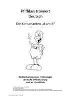 Vorschau - Arbeitsblätter - Konsonanten d und t auch für PC geeignet - Deckblatt