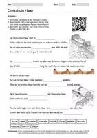 Vorschau - Arbeitsblätter - Lernposter + Arbeitsblatt zum Thema "Chinesische Mauer" + Onlineübung & MP3 + Mindmap + Infografik - Seite 1