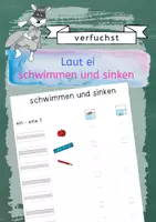 Vorschau - Arbeitsblätter - schwimmen und sinken - passend zu Karibu-Fibel - Laut ei - Deckblatt