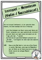 Vorschau - Stationenlernen - Notenlesen Bass- und Violinschlüssel - Lesespiel - Seite 1