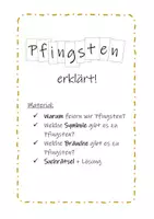 Vorschau - Arbeitsblätter - Pfingsten erklärt! (Pfingstfest, Symbole und Bräuche) - Deckblatt