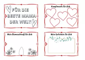 Vorschau - Mal- und Bastelvorlagen - Muttertagsgeschenk: Heft zum Basteln (+neutrale Version) - Deckblatt