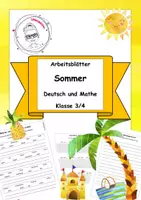 Vorschau - Arbeitsblätter - Sommer Sparpaket, ABs Deutsch und Diktat - Deckblatt