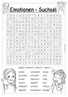 Vorschau - Arbeitsblätter - Emotionen - Suchsel (Buchstabengitter "Gefühle") - Seite 1