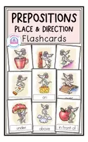 Vorschau - Bildkarten - Prepositions - Place & Direction - Flashcards - Deckblatt