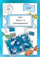 Vorschau - Mal- und Bastelvorlagen - Materialpaket Kunst, 4 Kunstwerke, Klasse 2-4 - Deckblatt