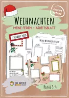 Vorschau - Arbeitsblätter - Weihnachten - Meine Ferien - Deckblatt