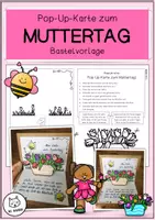 Vorschau - Mal- und Bastelvorlagen - Bastelvorlage: POP-UP-Karte zum Muttertag - Deckblatt